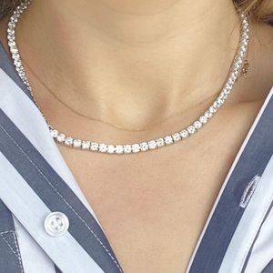 Diamond Tennis Necklace Faux but Looks Real!